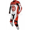 Lucky Strike Red & White Biker One Piece Leather Motorcycle Suit